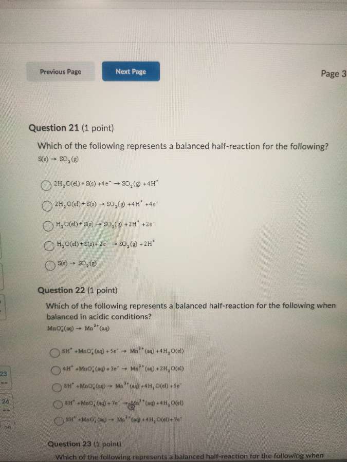 question 21 (1 point) which of the following represents a balanced half…