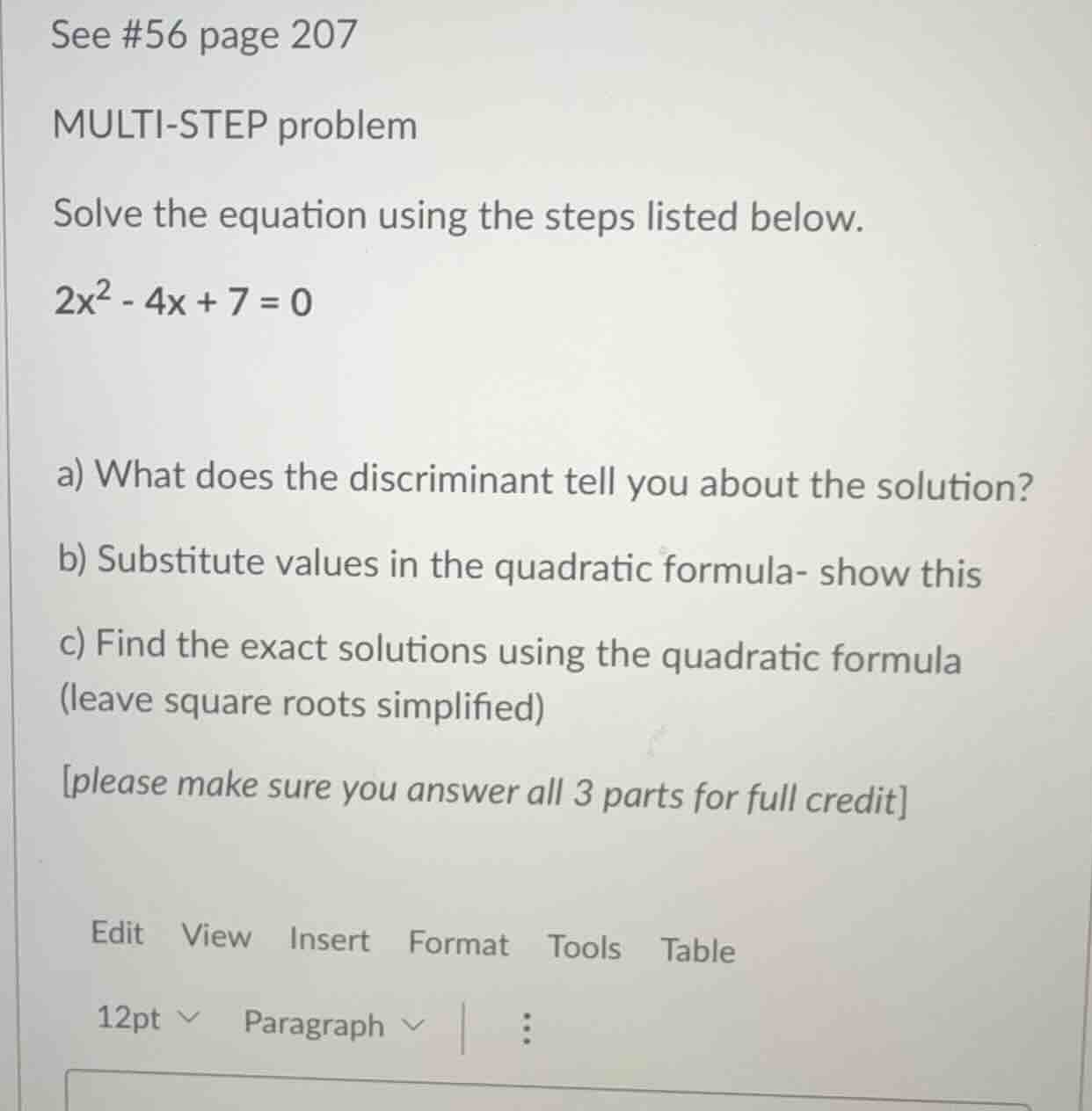 see #56 page 207 multi-step problem solve the equation using the steps …