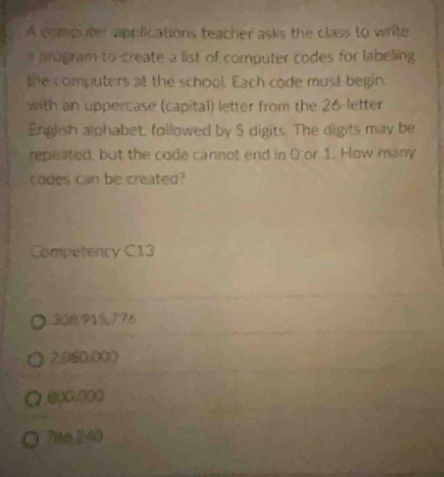 a computer applications teacher asks the class to write a program to cr…