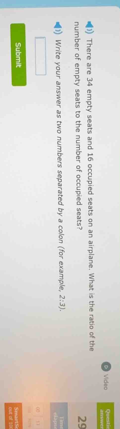 there are 34 empty seats and 16 occupied seats on an airplane. what is …