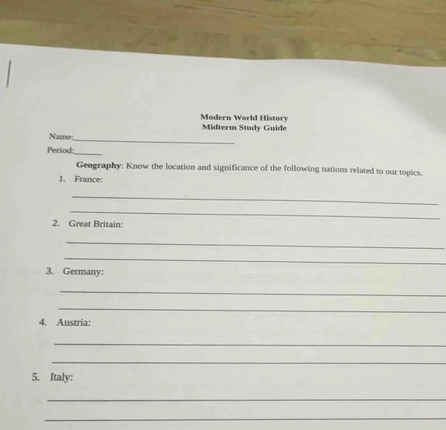 modern world history midterm study guide name:_________________________…