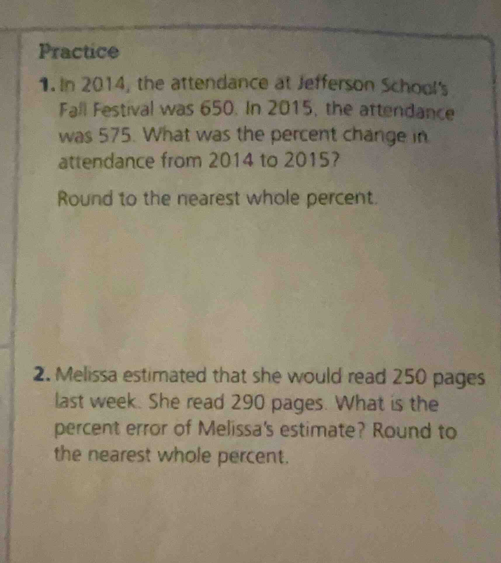 practice 1. in 2014, the attendance at jefferson schools fall festival …