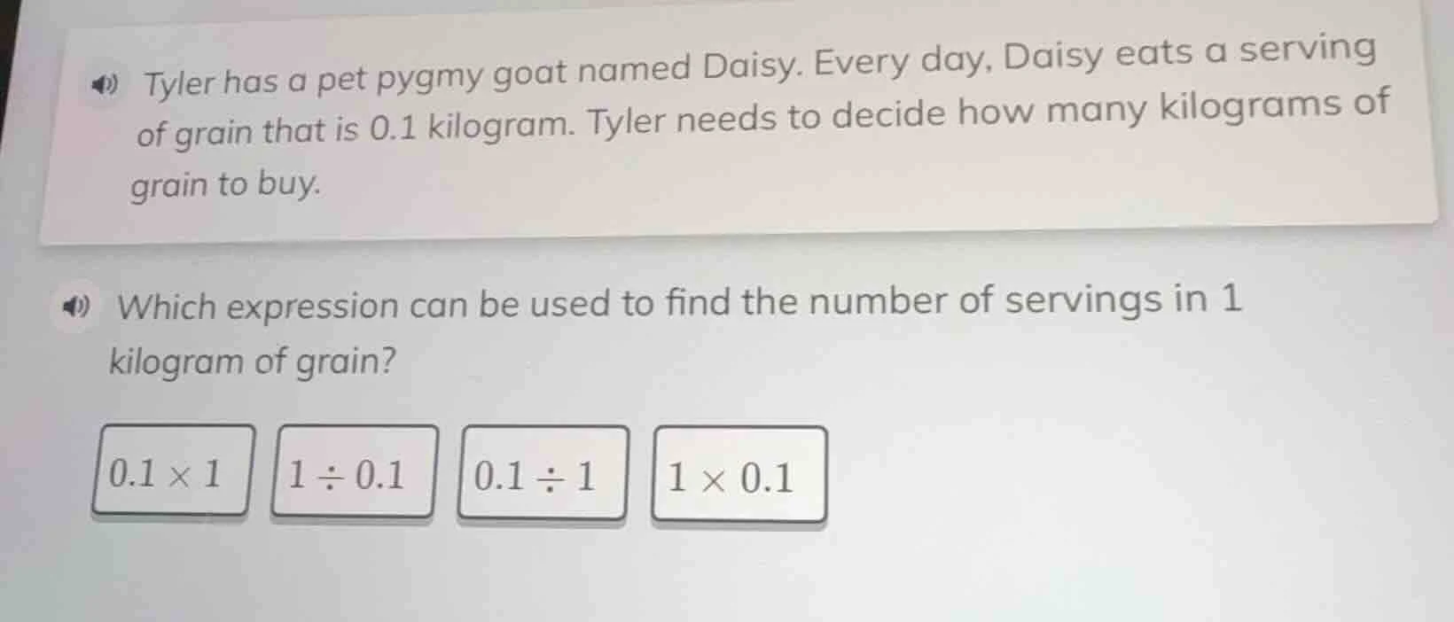 tyler has a pet pygmy goat named daisy. every day, daisy eats a serving…