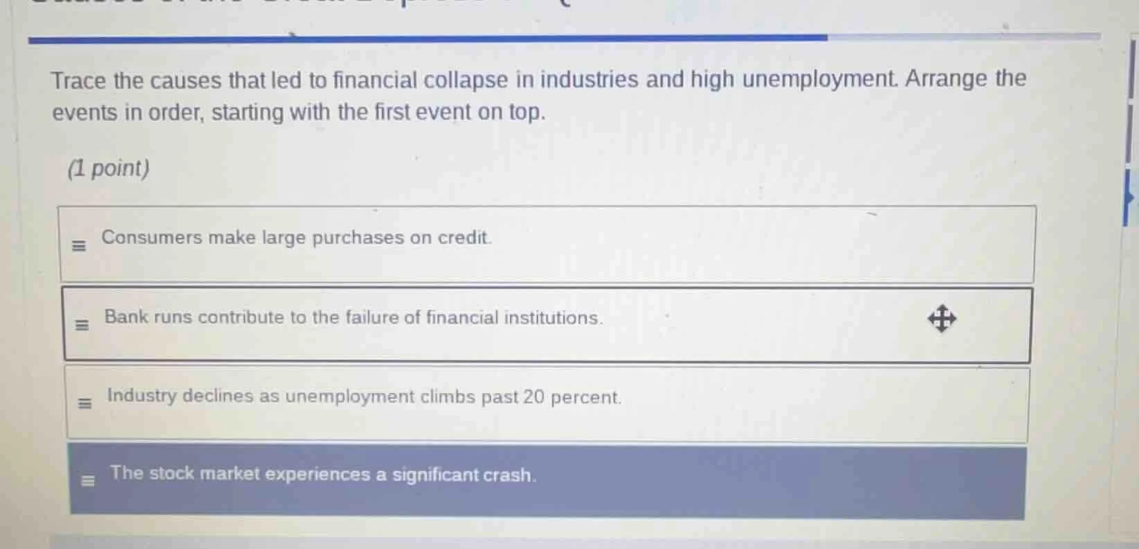 trace the causes that led to financial collapse in industries and high …