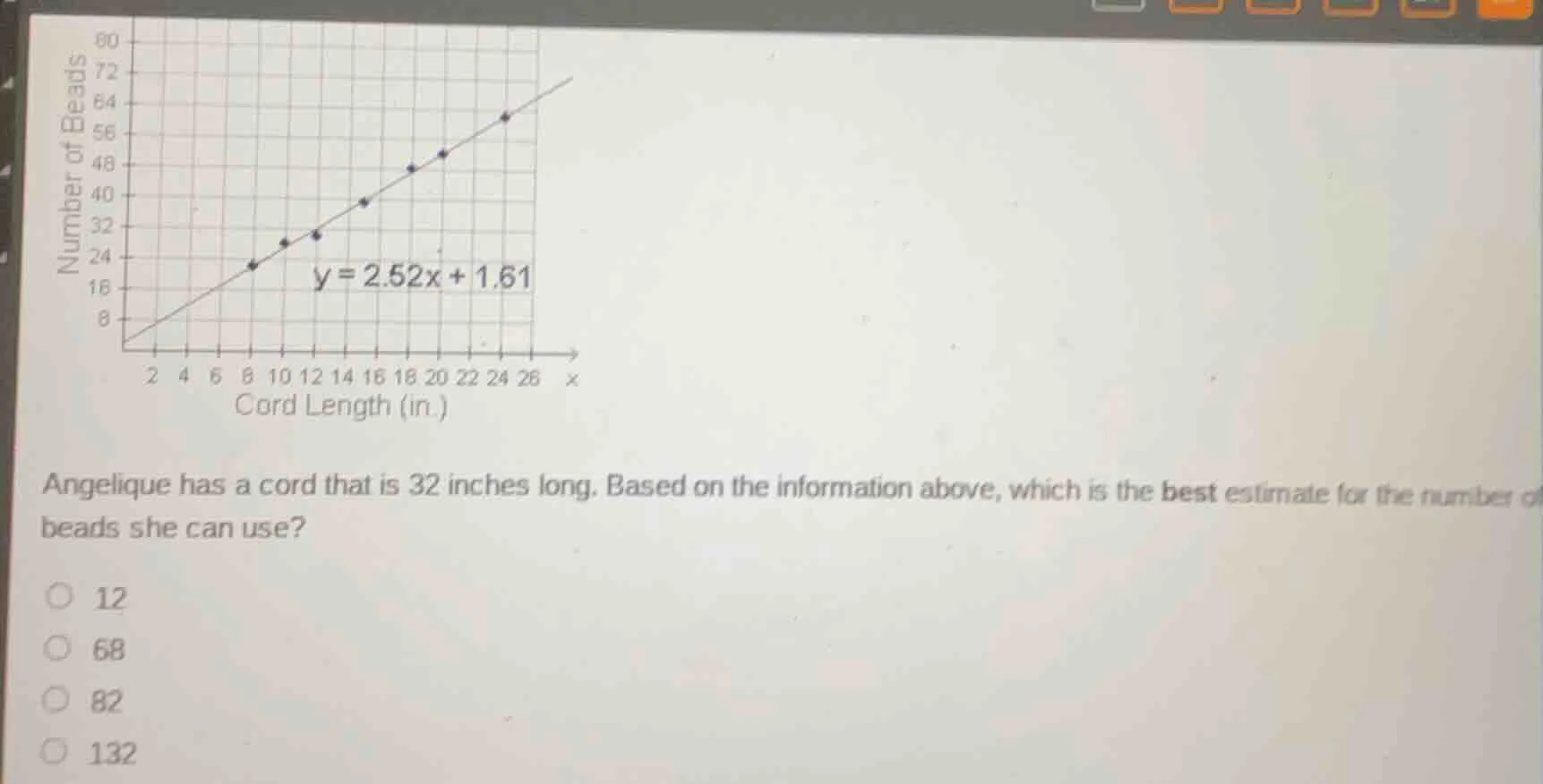 number of beads 80 72 64 56 48 40 32 24 16 8 2 4 6 8 10 12 14 16 18 20 …