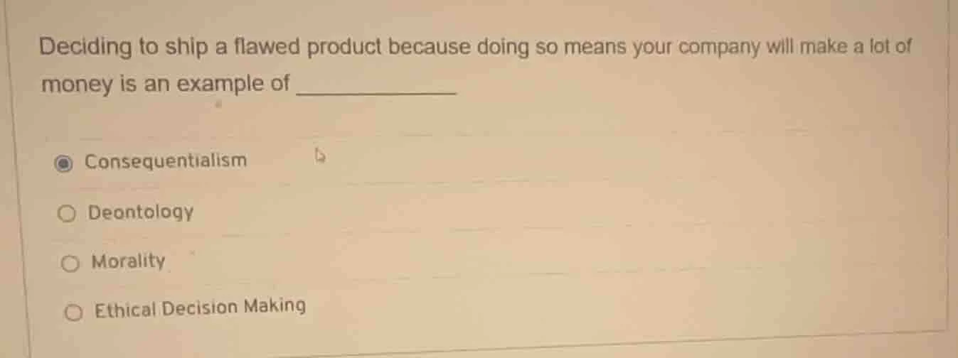 deciding to ship a flawed product because doing so means your company w…