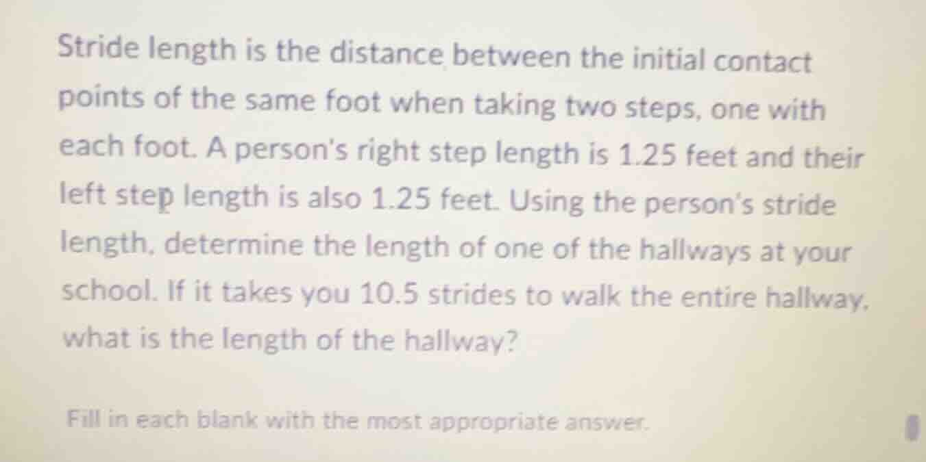 stride length is the distance between the initial contact points of the…