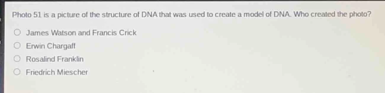photo 51 is a picture of the structure of dna that was used to create a…