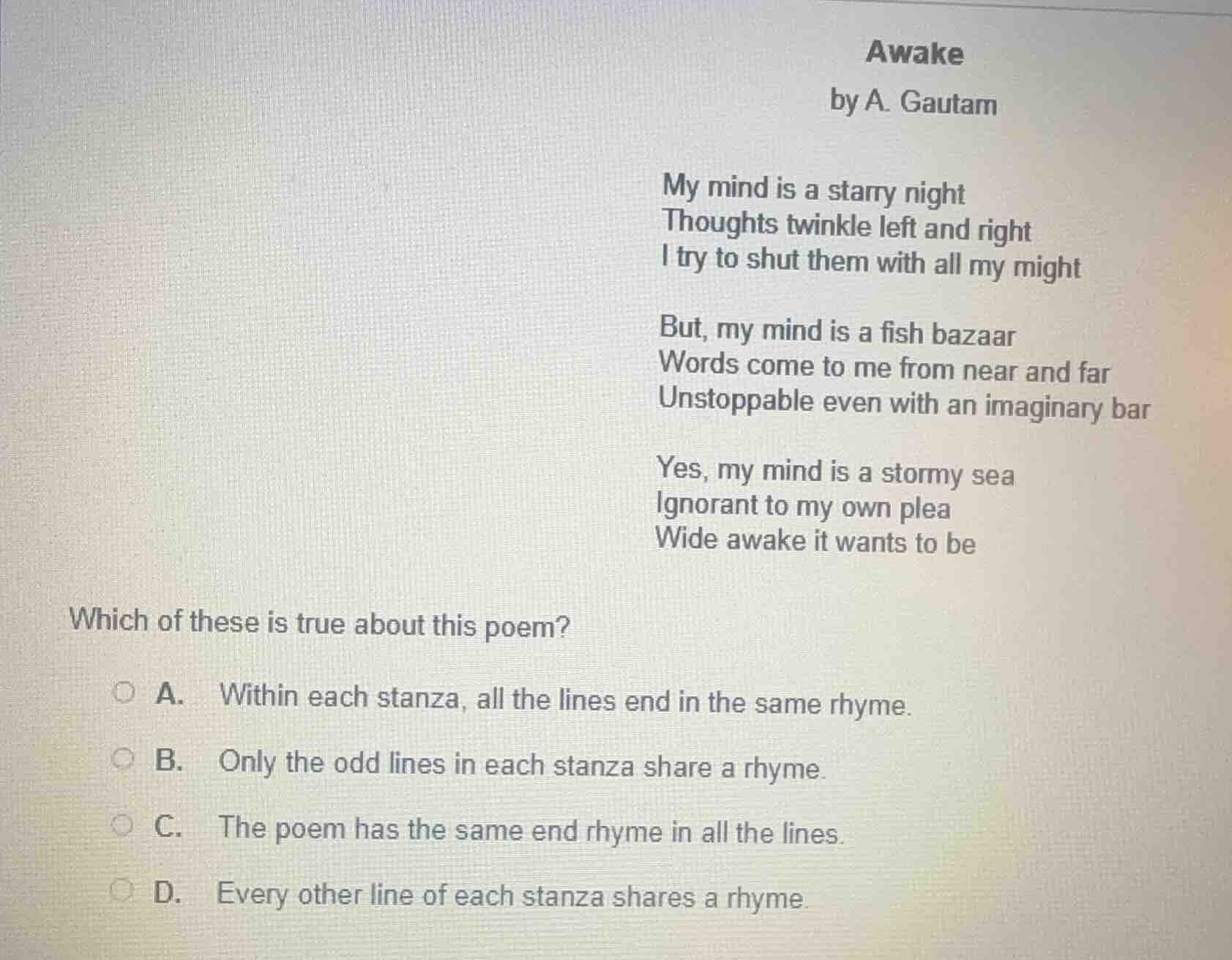 awake by a. gautam my mind is a starry night thoughts twinkle left and …