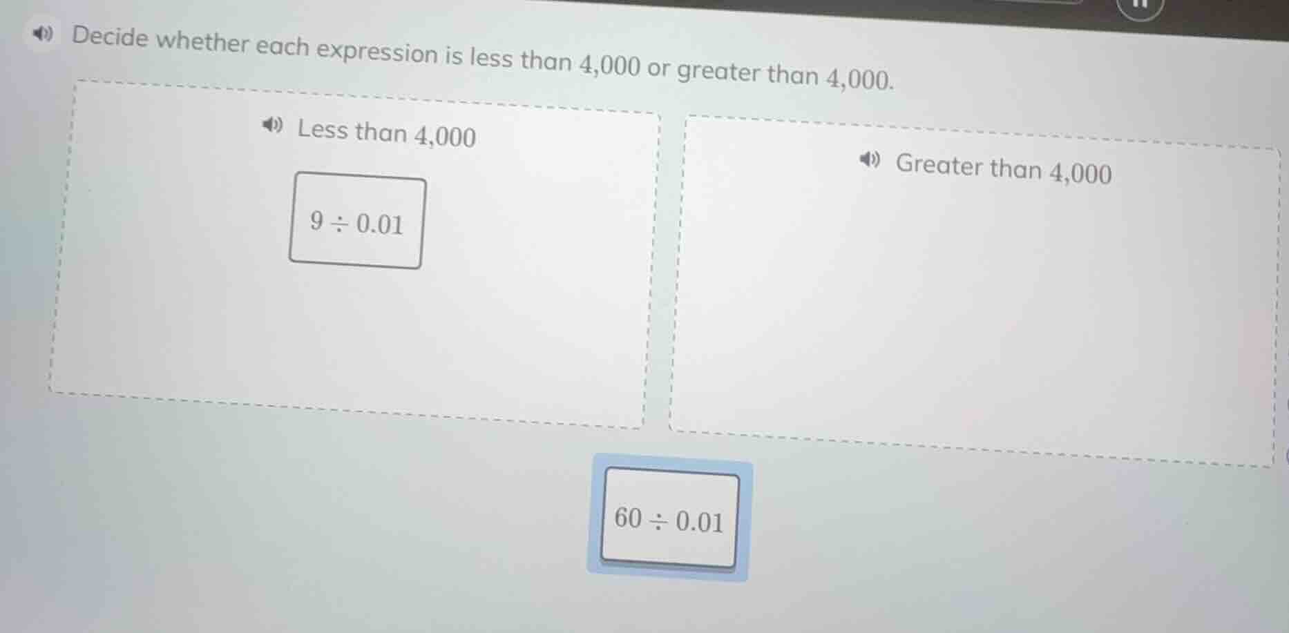 decide whether each expression is less than 4,000 or greater than 4,000…