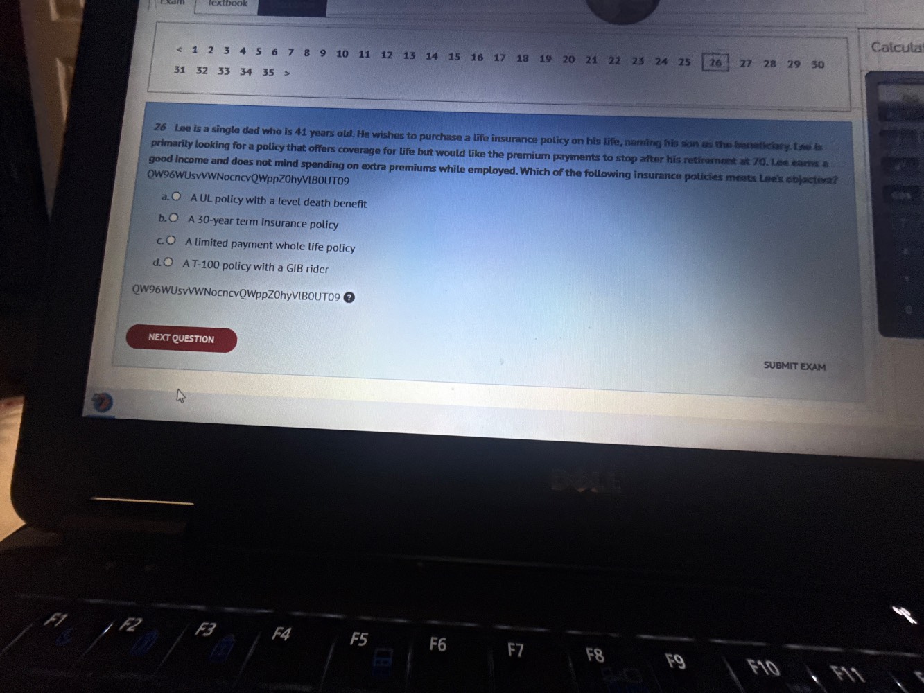 26 lee is a single dad who is 41 years old. he wishes to purchase a lif…