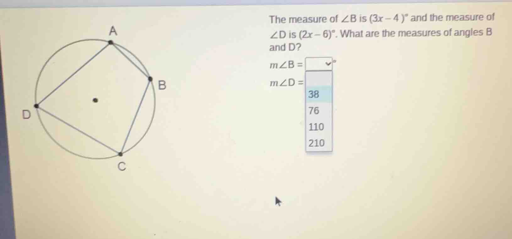 the measure of $\\angle b$ is $(3x - 4)^\\circ$ and the measure of $\\a…