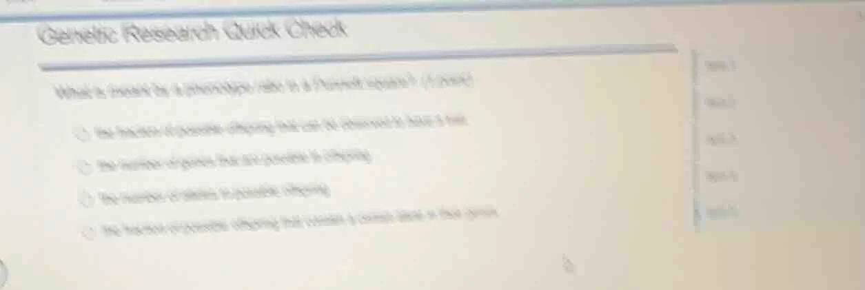 genetic research quick check which is indicated by a phenotypically rat…