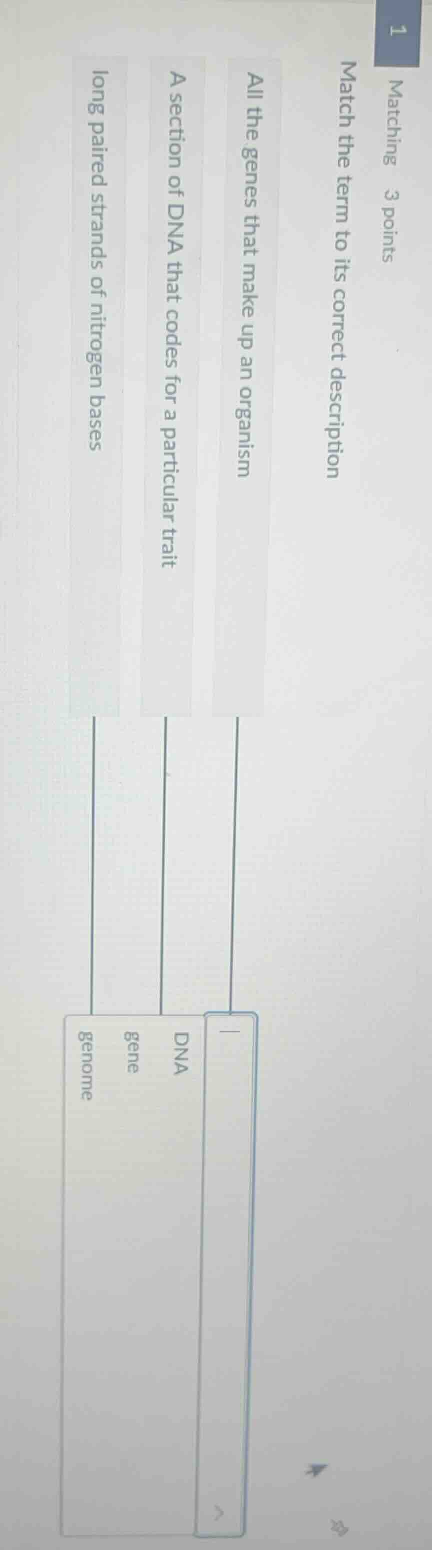 matching 3 points match the term to its correct description all the gen…