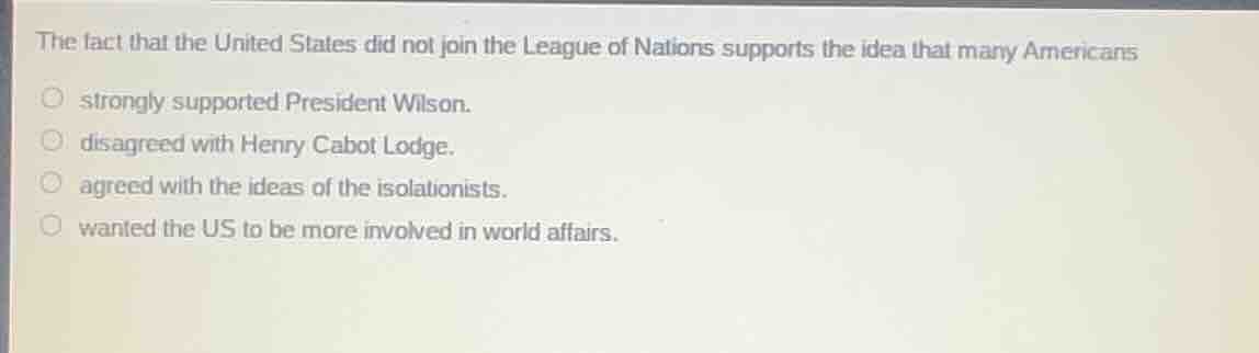 the fact that the united states did not join the league of nations supp…