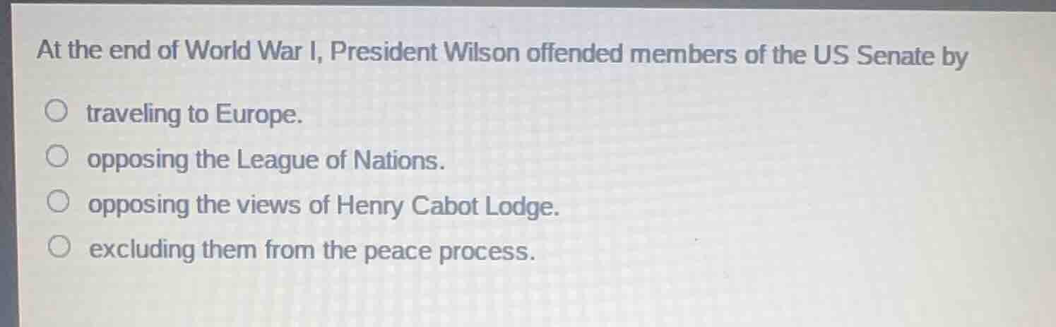 at the end of world war i, president wilson offended members of the us …