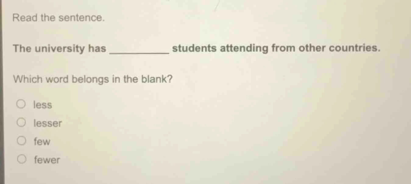 read the sentence. the university has ________ students attending from …