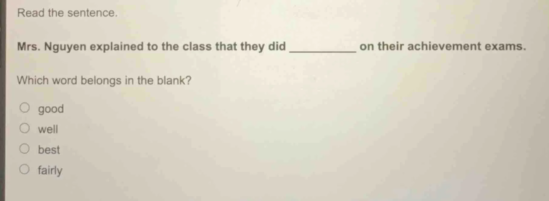 read the sentence. mrs. nguyen explained to the class that they did ___…