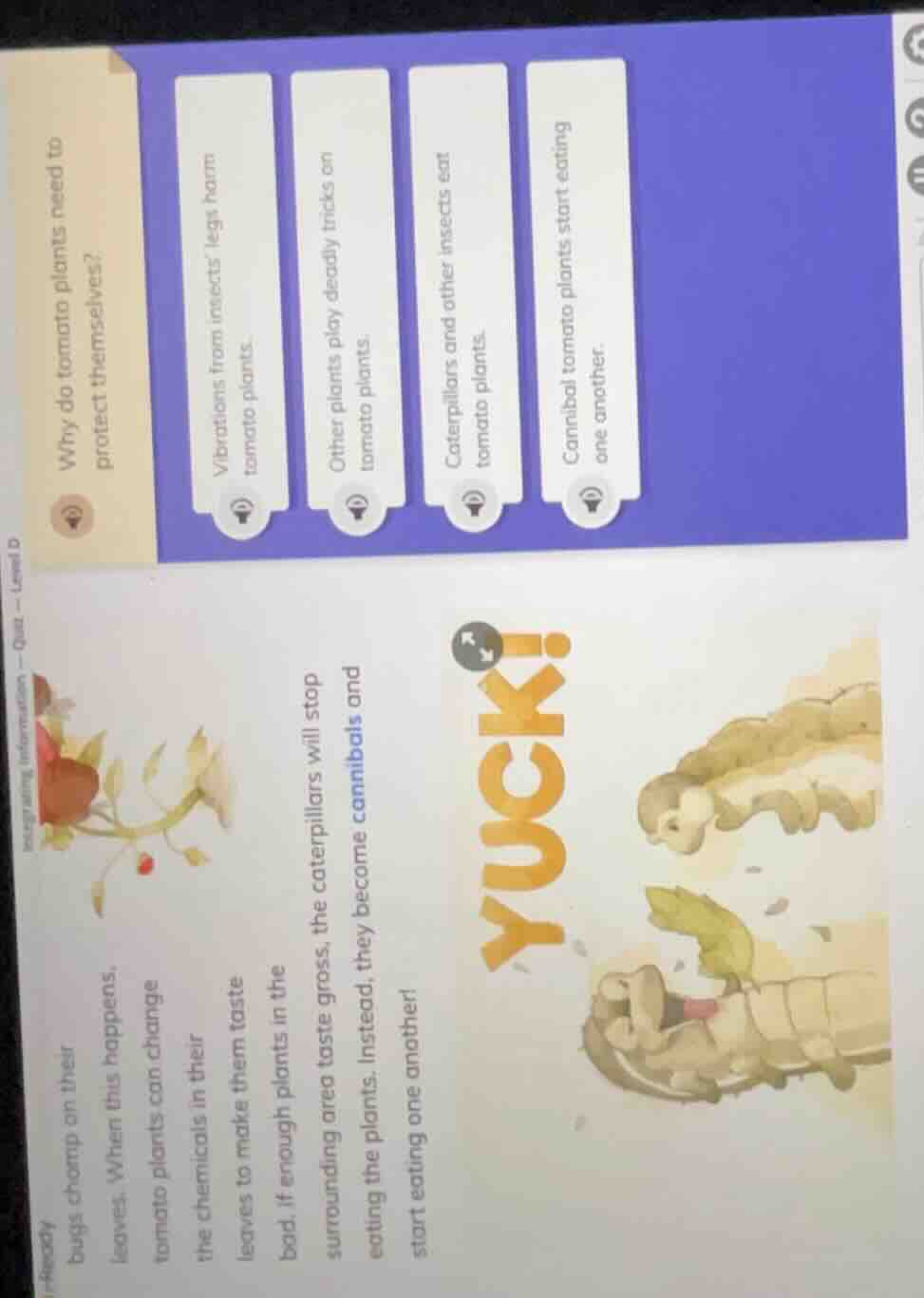 why do tomato plants need to protect themselves? vibrations from insect…