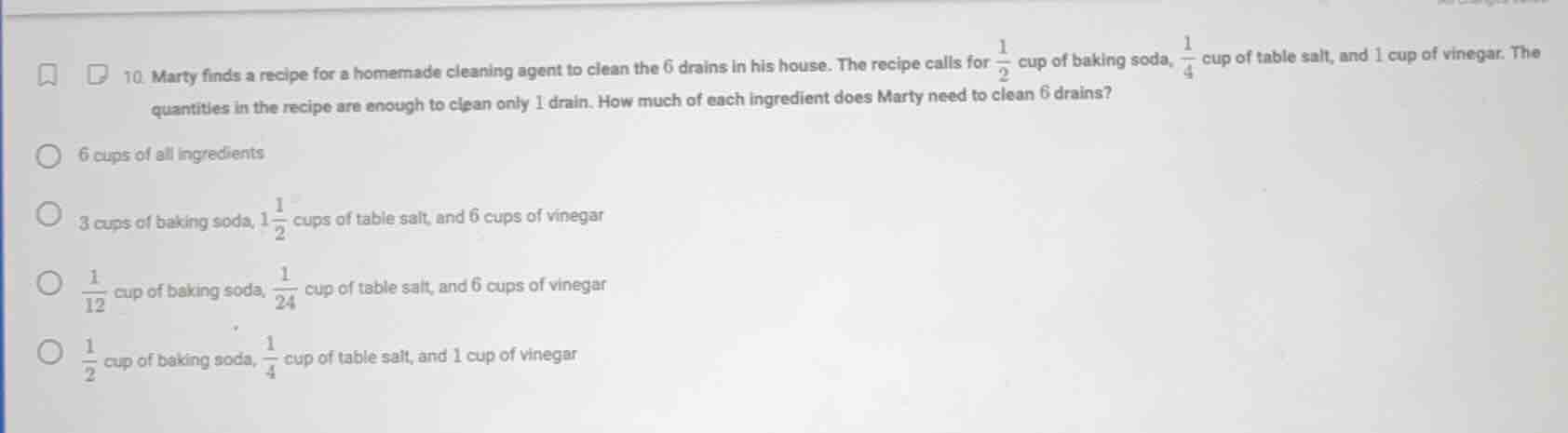 10. marty finds a recipe for a homemade cleaning agent to clean the 6 d…