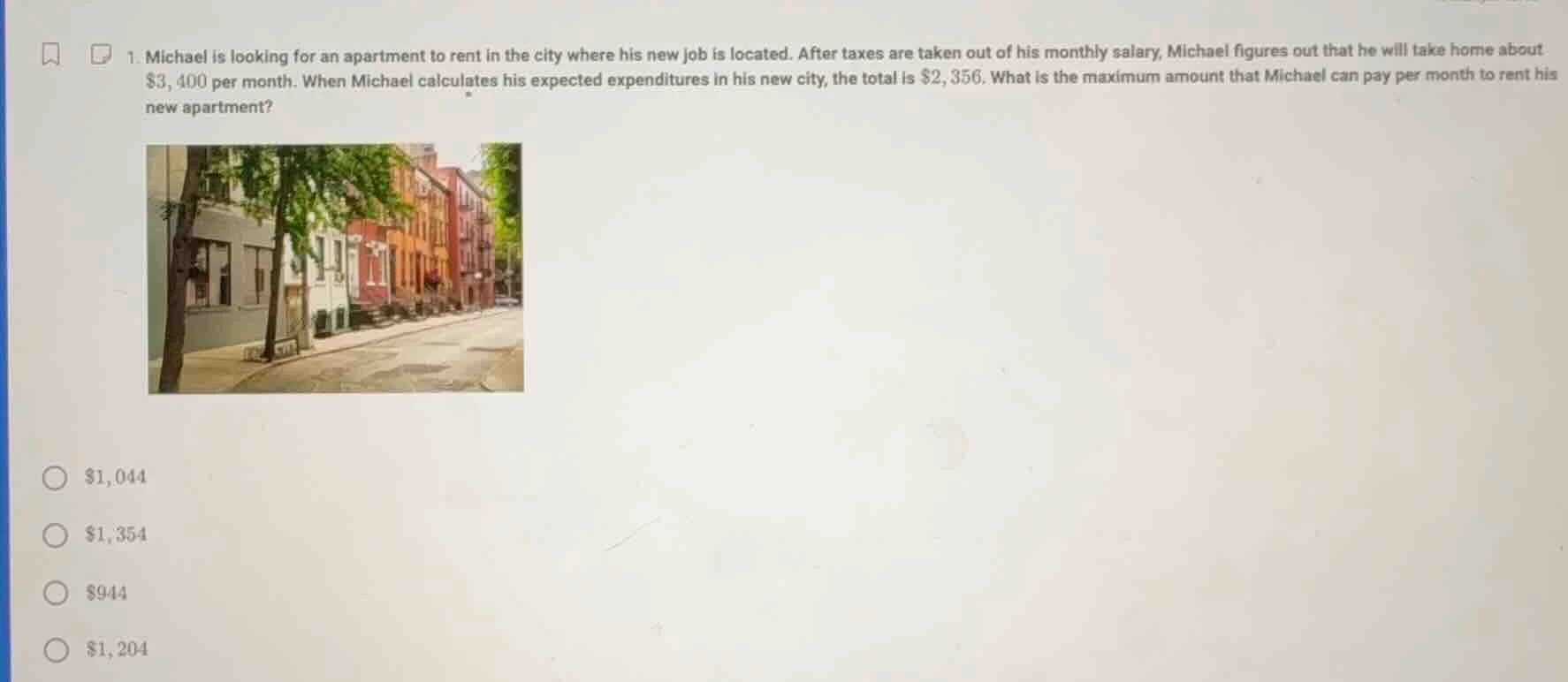 1. michael is looking for an apartment to rent in the city where his ne…