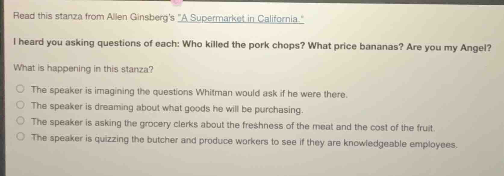 read this stanza from allen ginsberg’s “a supermarket in california.” i…