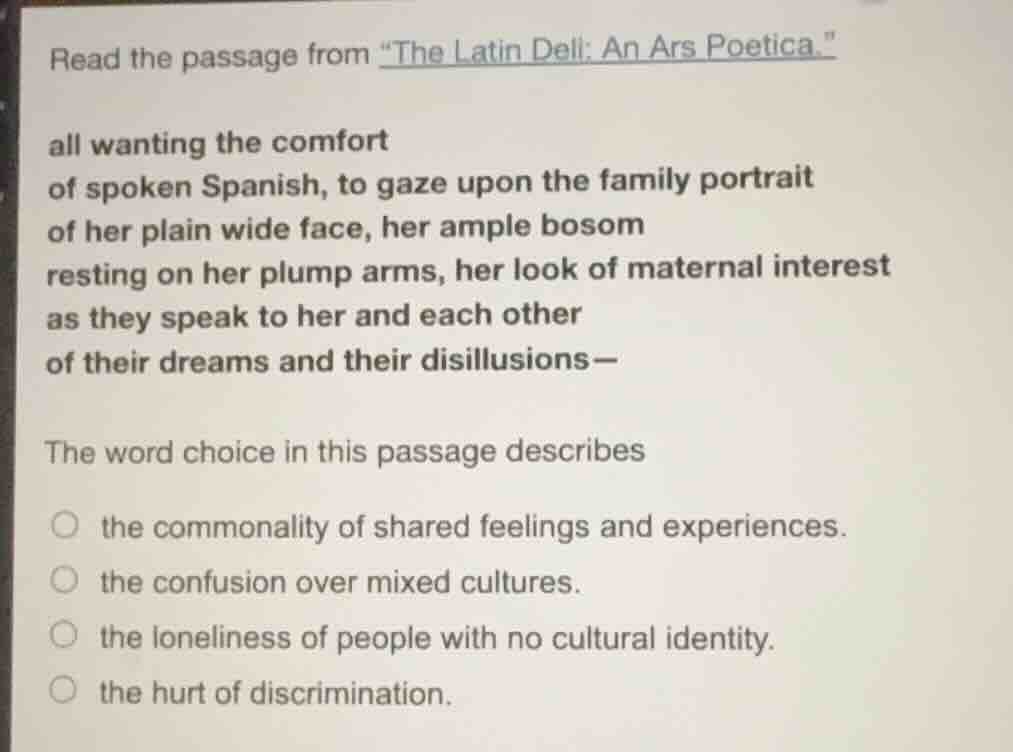 read the passage from \the latin deli: an ars poetica.\ all wanting the…