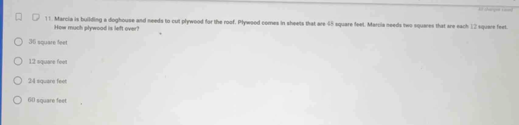 11. marcia is building a doghouse and needs to cut plywood for the roof…