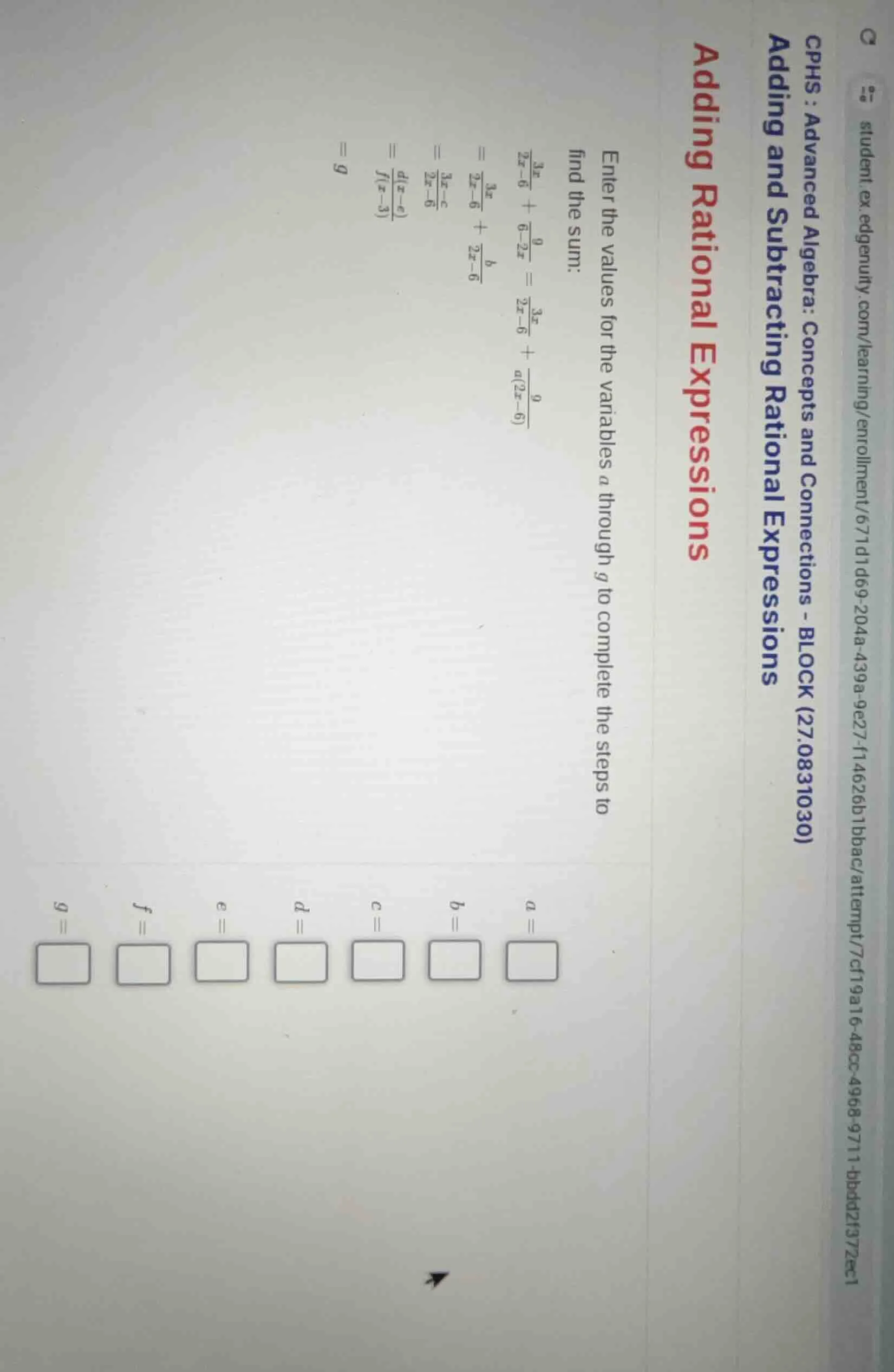 cphs : advanced algebra: concepts and connections - block (27.0831030) …