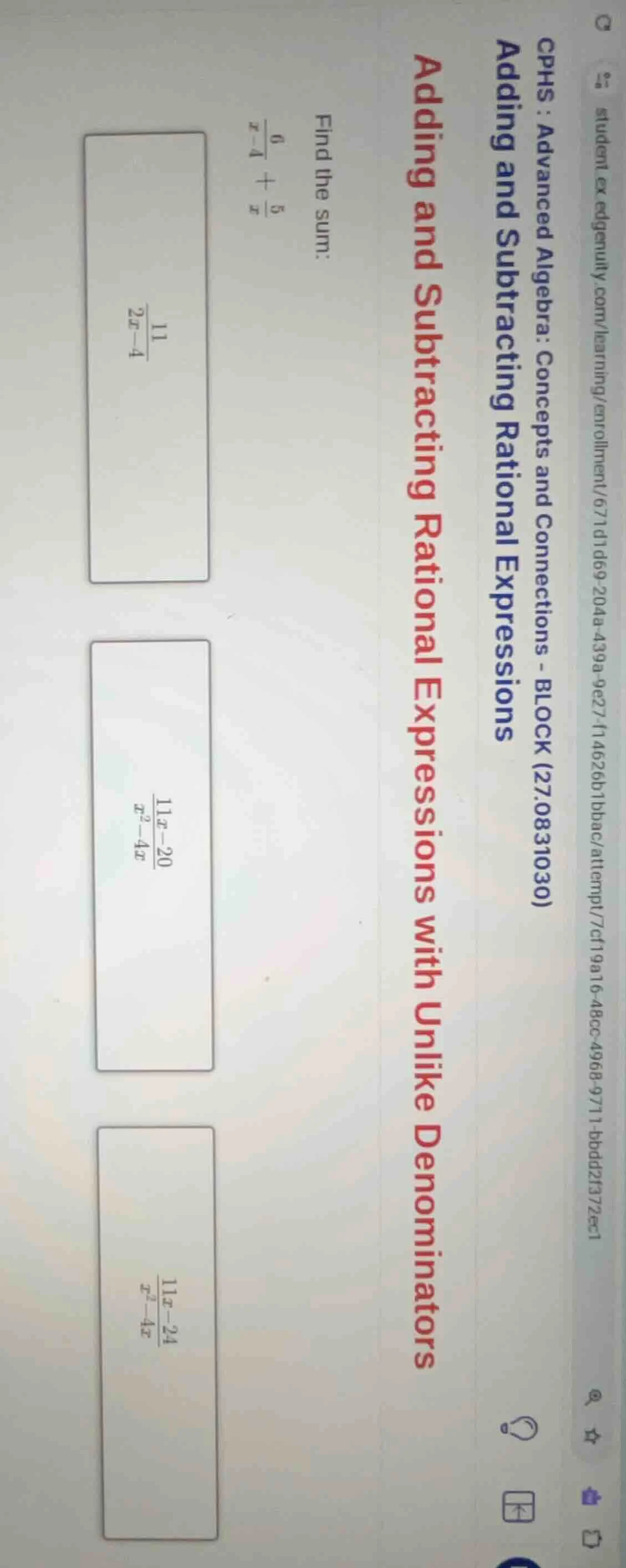 cphs : advanced algebra: concepts and connections - block (27.0831030) …