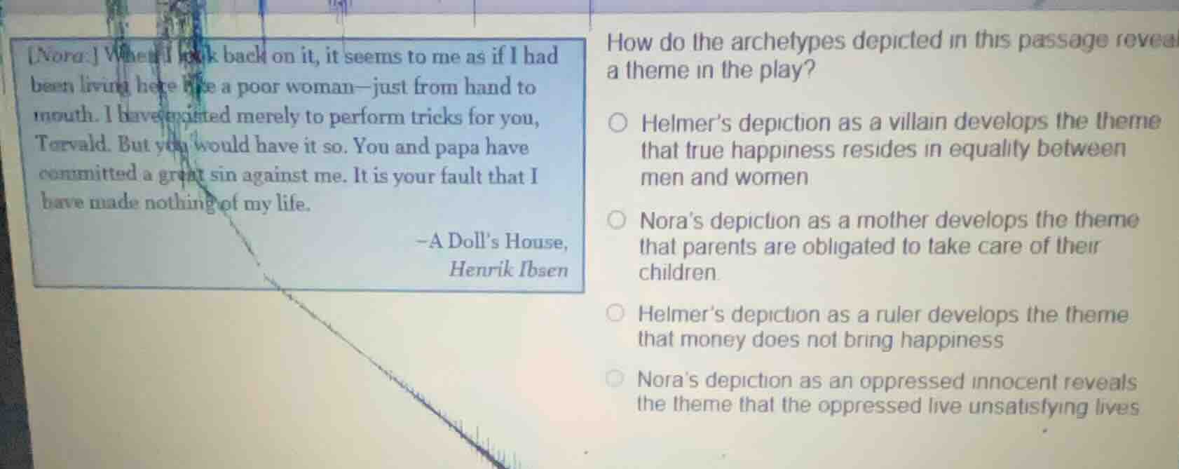 nora: when i look back on it, it seems to me as if i had been living he…