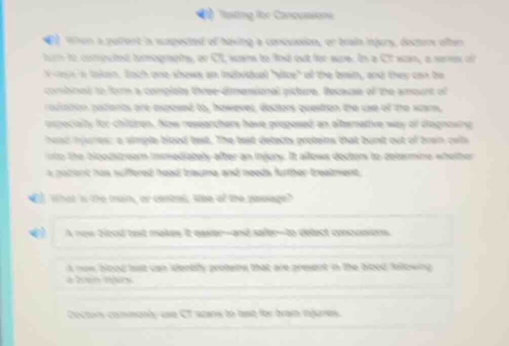 testing for concussions when a patient is suspected of having a concuss…