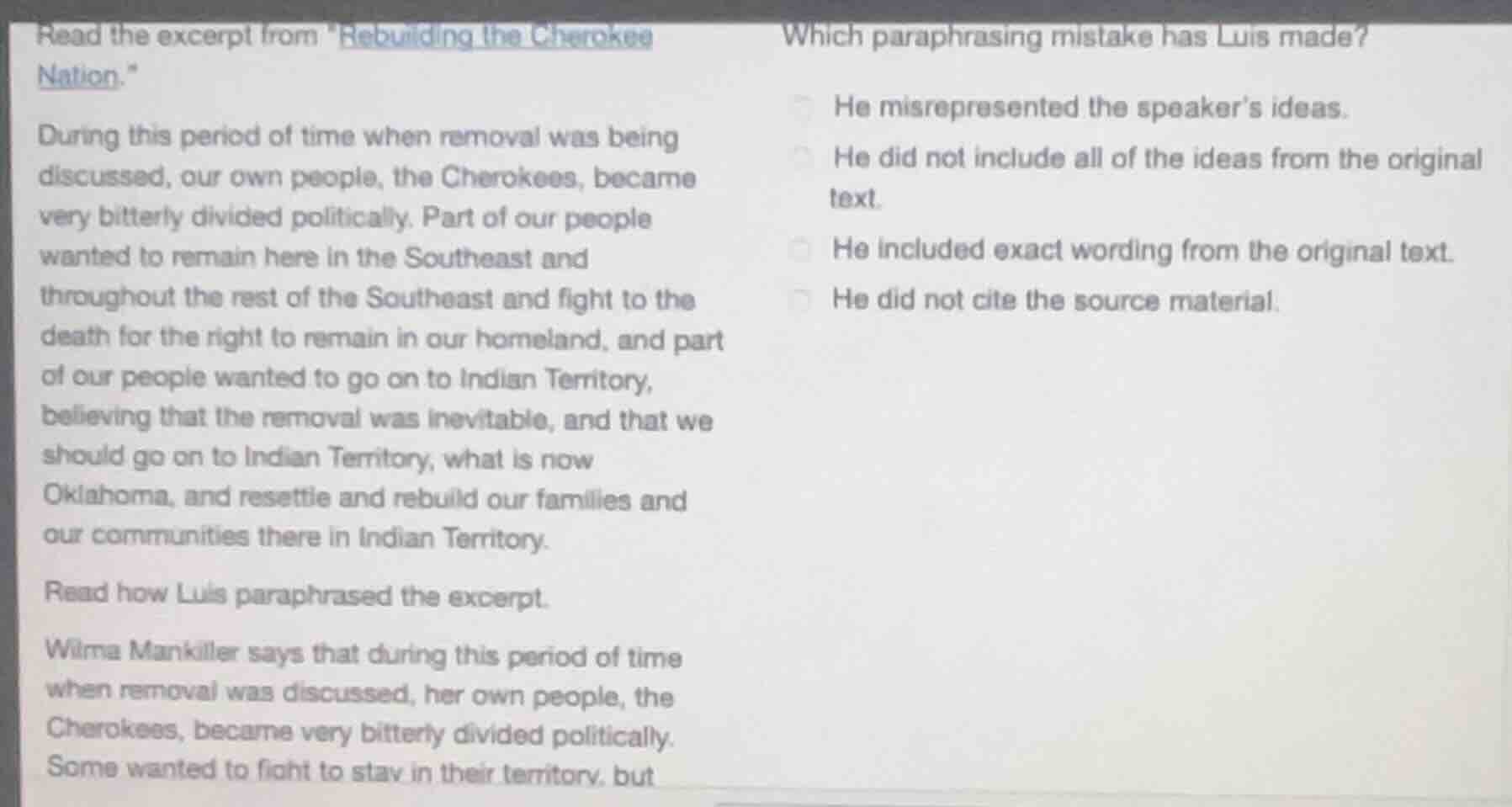 read the excerpt from rebuilding the cherokee nation. during this perio…
