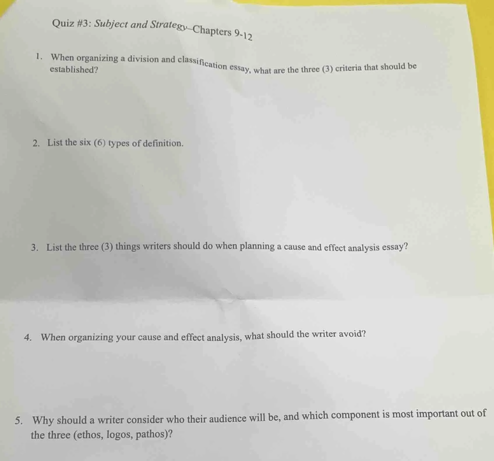 quiz #3: subject and strategy—chapters 9-12 1. when organizing a divisi…