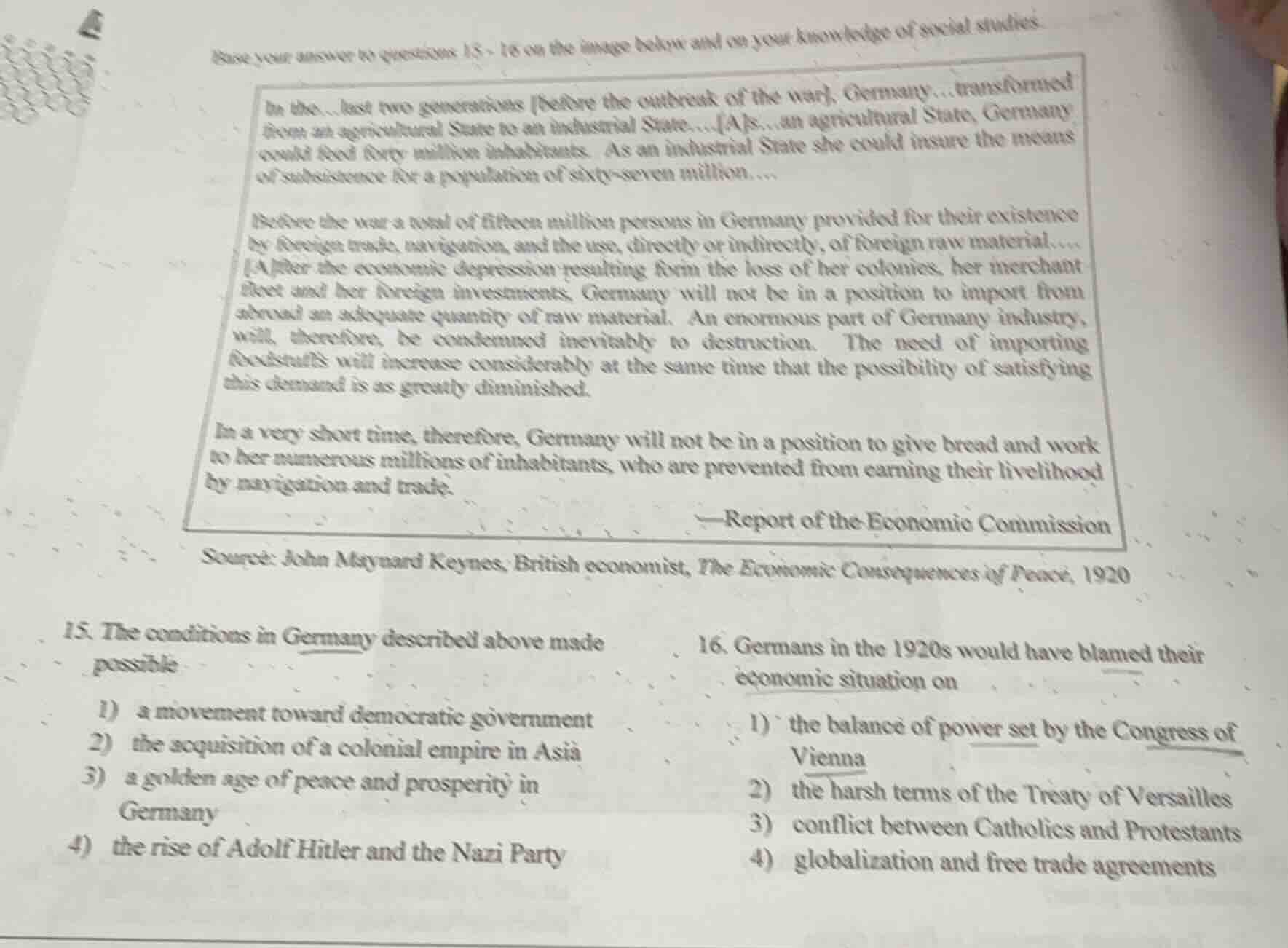 base your answer to questions 15 - 16 on the image below and on your kn…