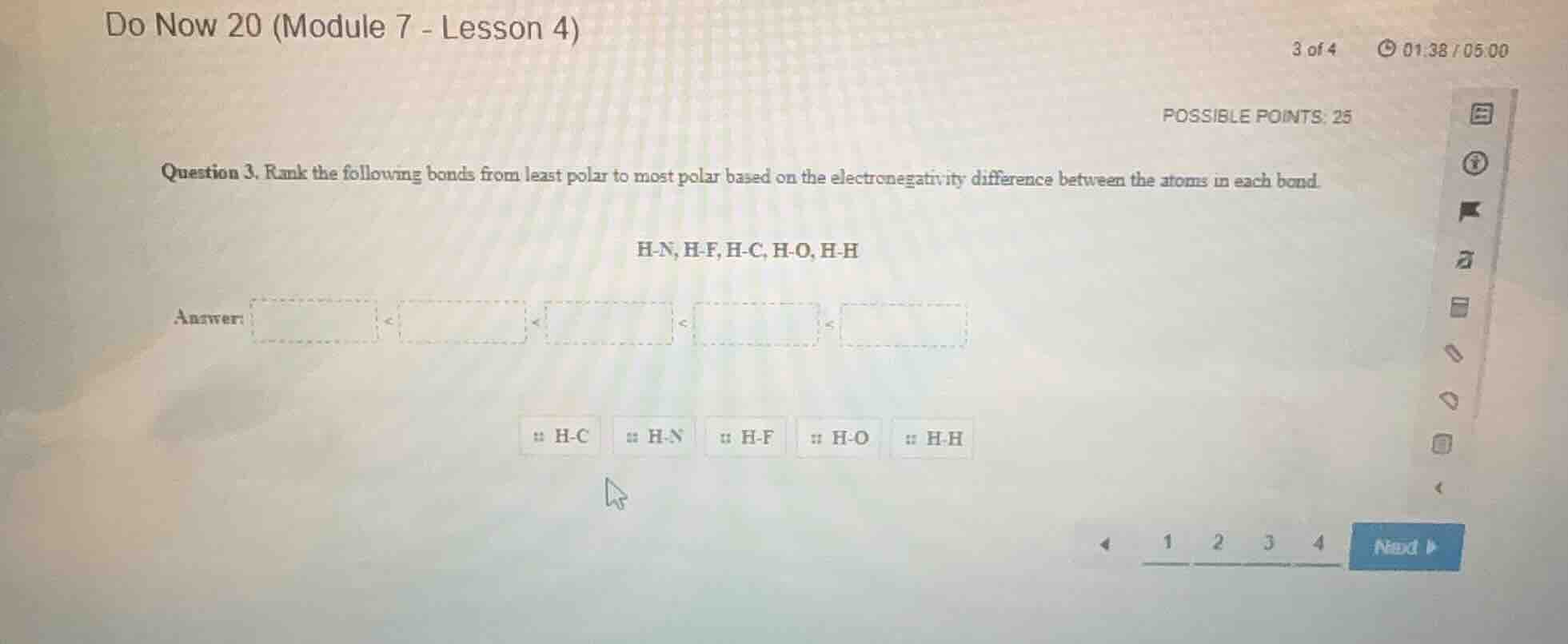 do now 20 (module 7 - lesson 4) 3 of 4 01:38 / 05:00 possible points: 2…