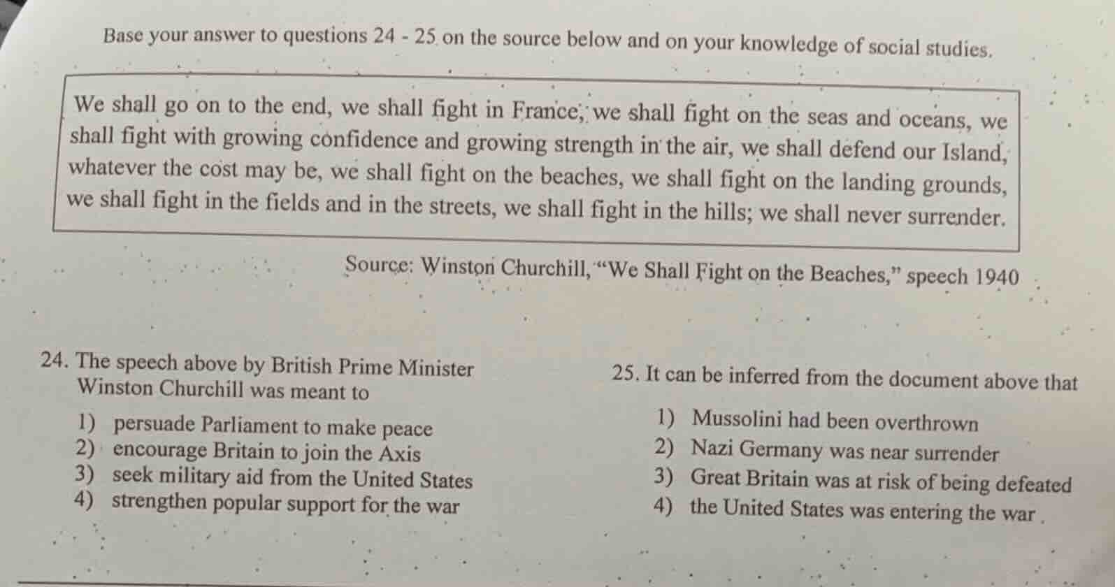 base your answer to questions 24 - 25 on the source below and on your k…