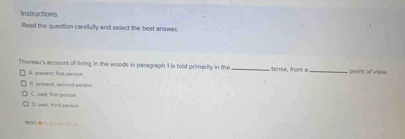 instructions read the question carefully and select the best answer. th…