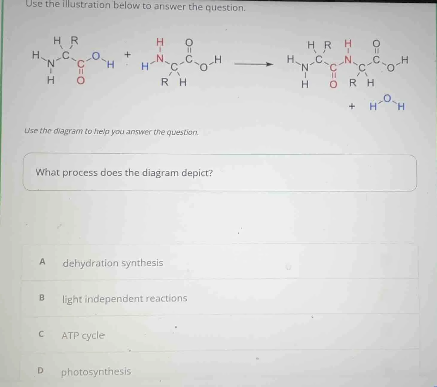 use the illustration below to answer the question. chemical reaction di…