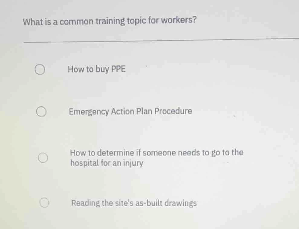 what is a common training topic for workers? how to buy ppe emergency a…
