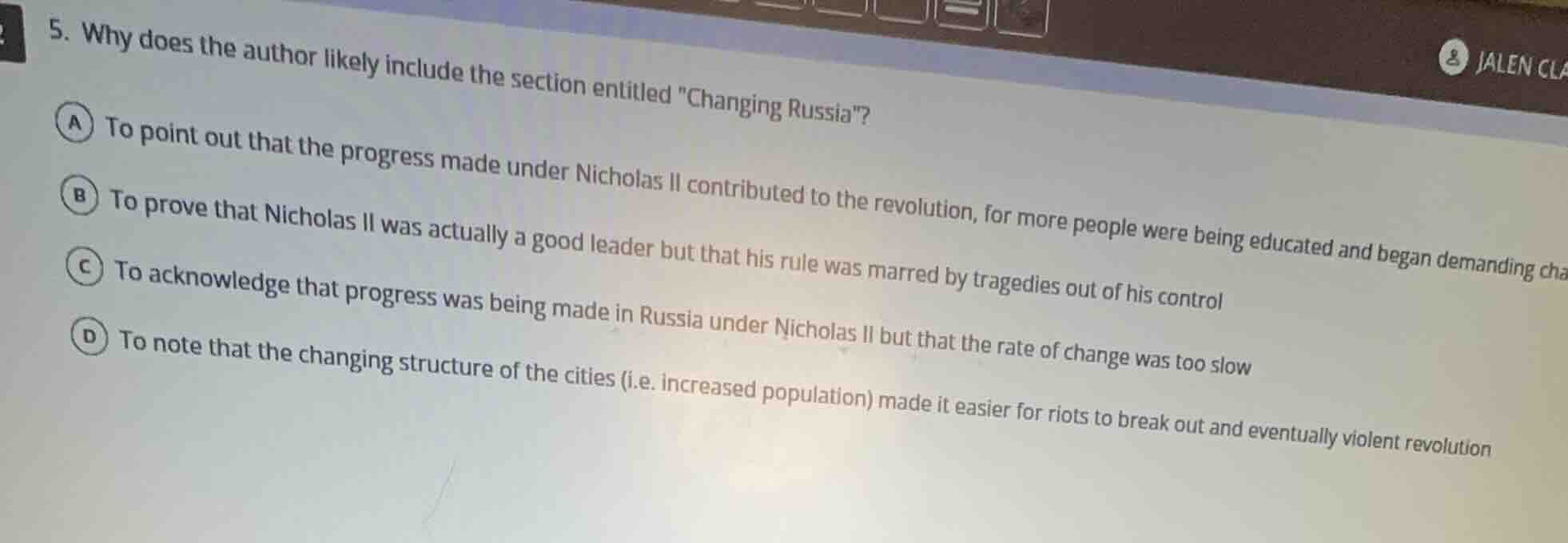 5. why does the author likely include the section entitled \changing ru…