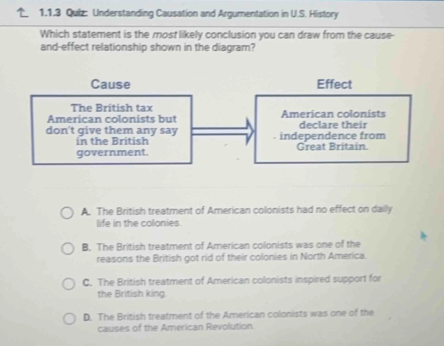 1.1.3 quiz: understanding causation and argumentation in u.s. history w…
