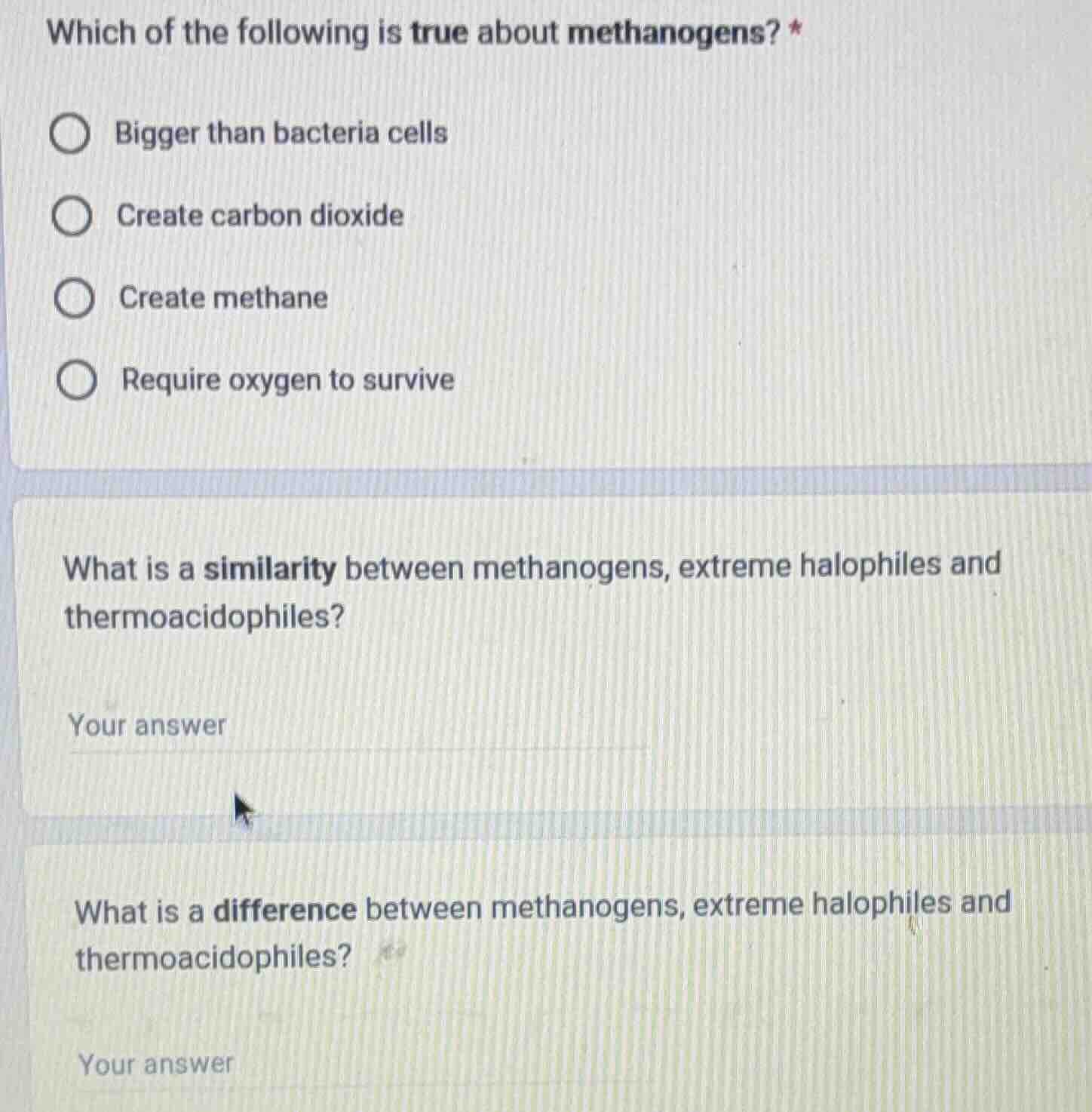 which of the following is true about methanogens? * bigger than bacteri…