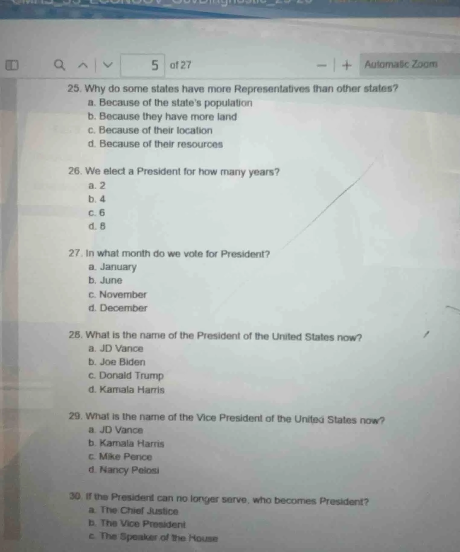 25. why do some states have more representatives than other states? a. …
