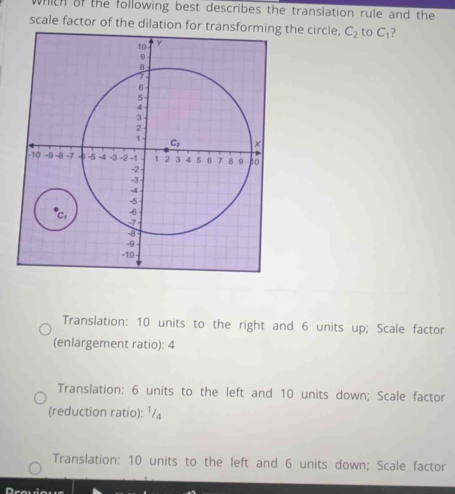 which of the following best describes the translation rule and the scal…