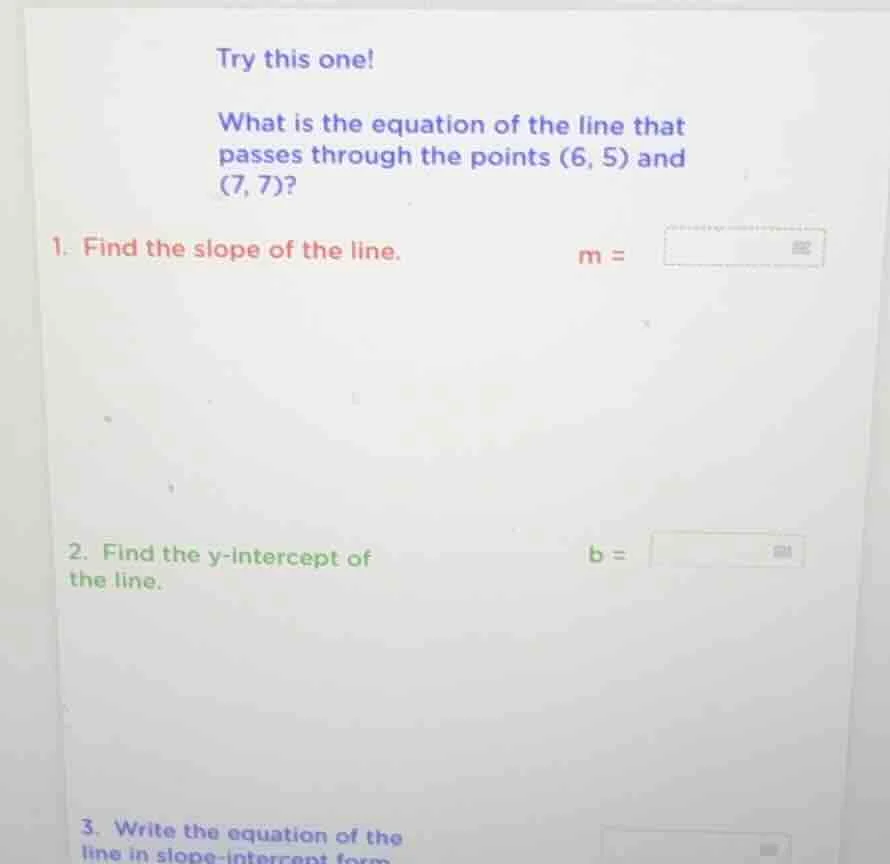 try this one! what is the equation of the line that passes through the …