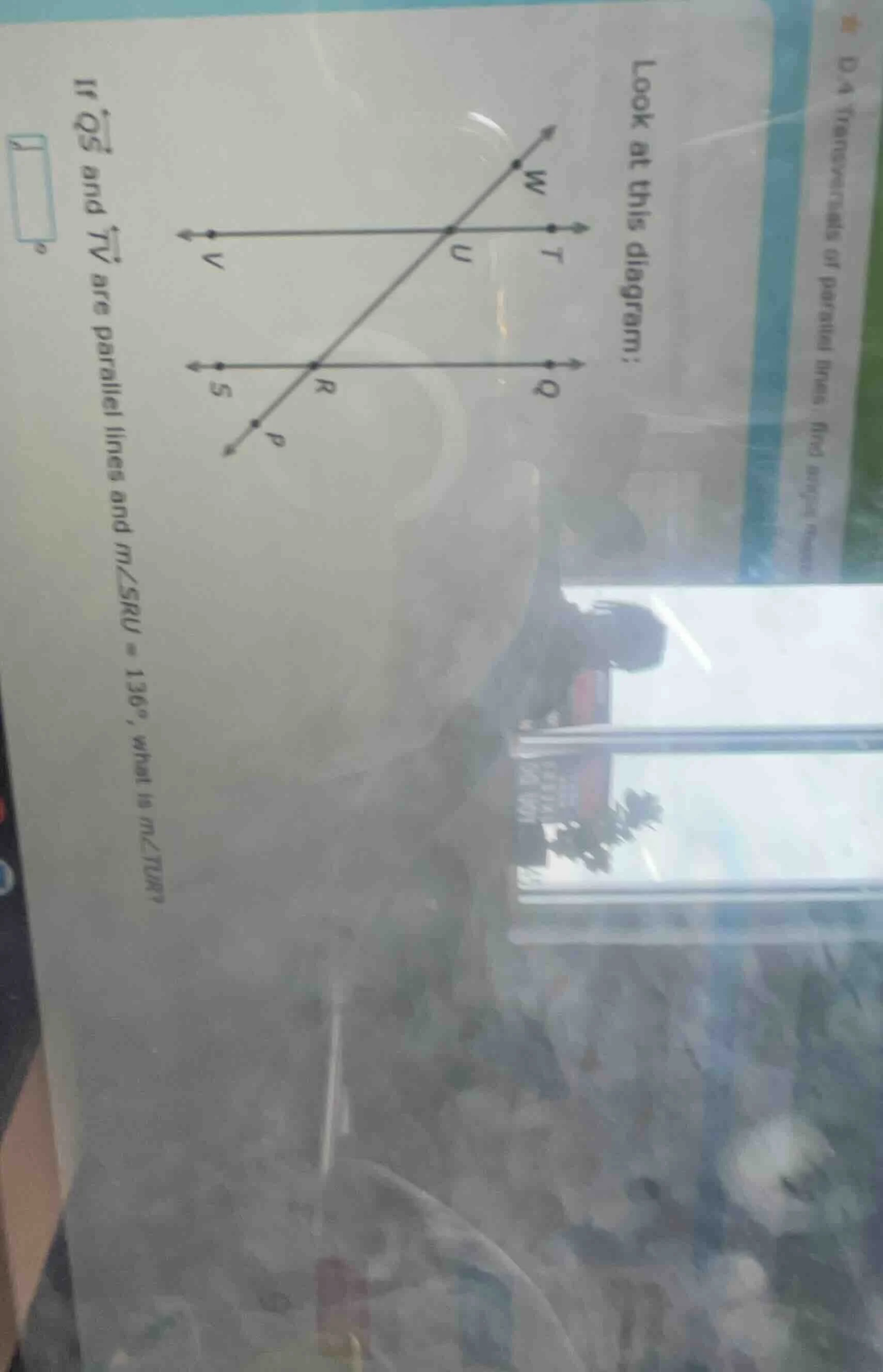 look at this diagram; if (overleftrightarrow{qs}) and (overleftrightarr…