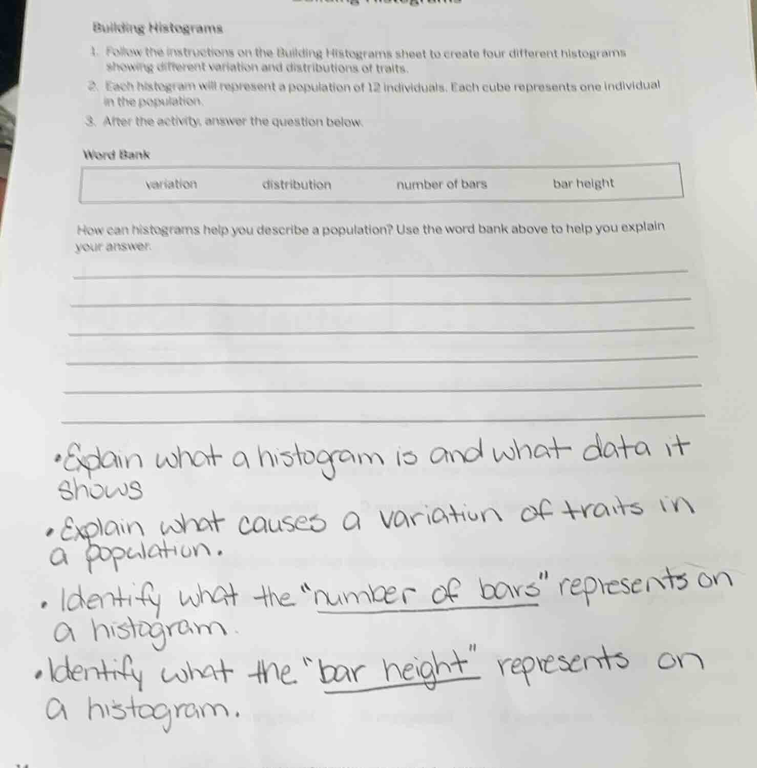 building histograms 1. follow the instructions on the building histogra…