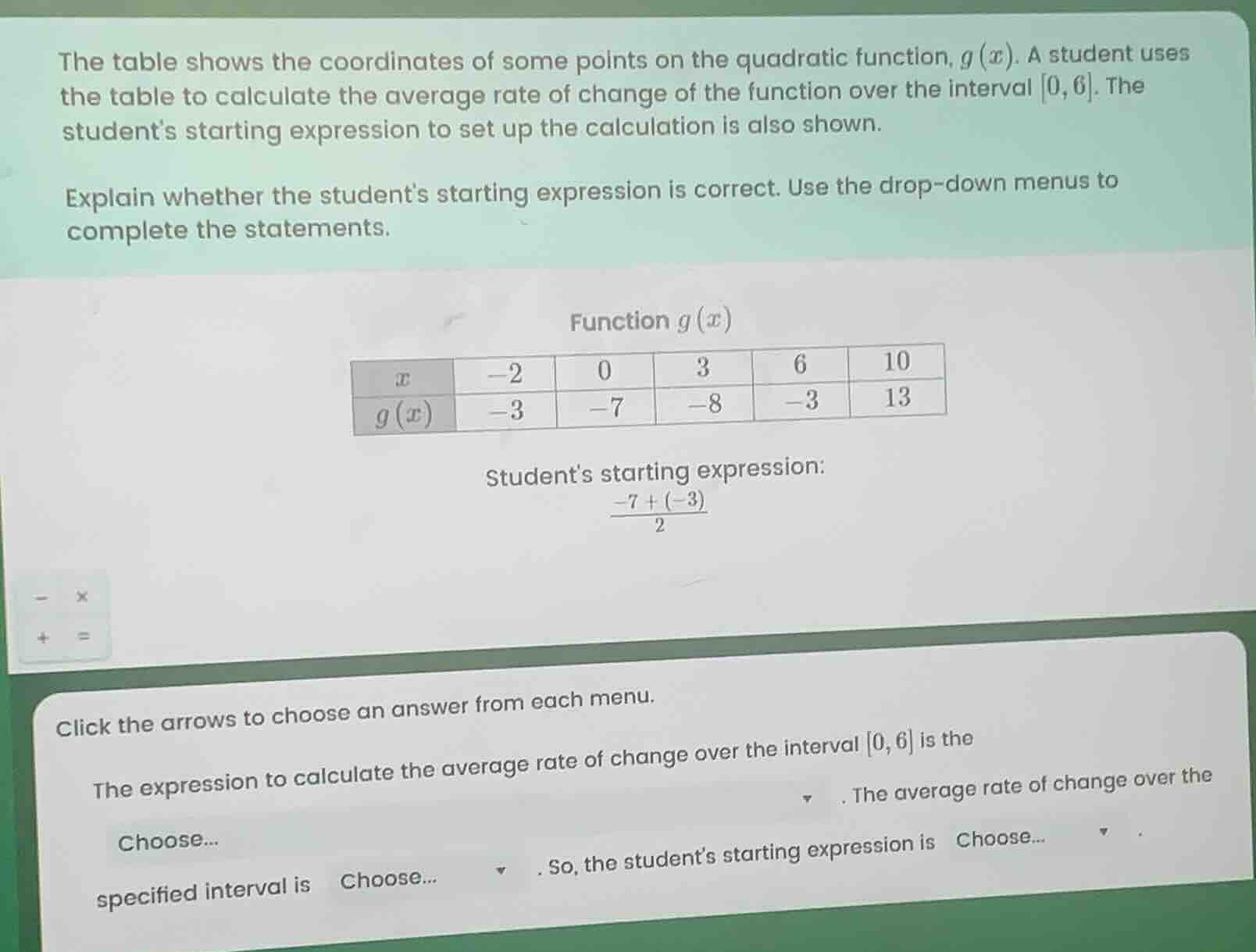 the table shows the coordinates of some points on the quadratic functio…