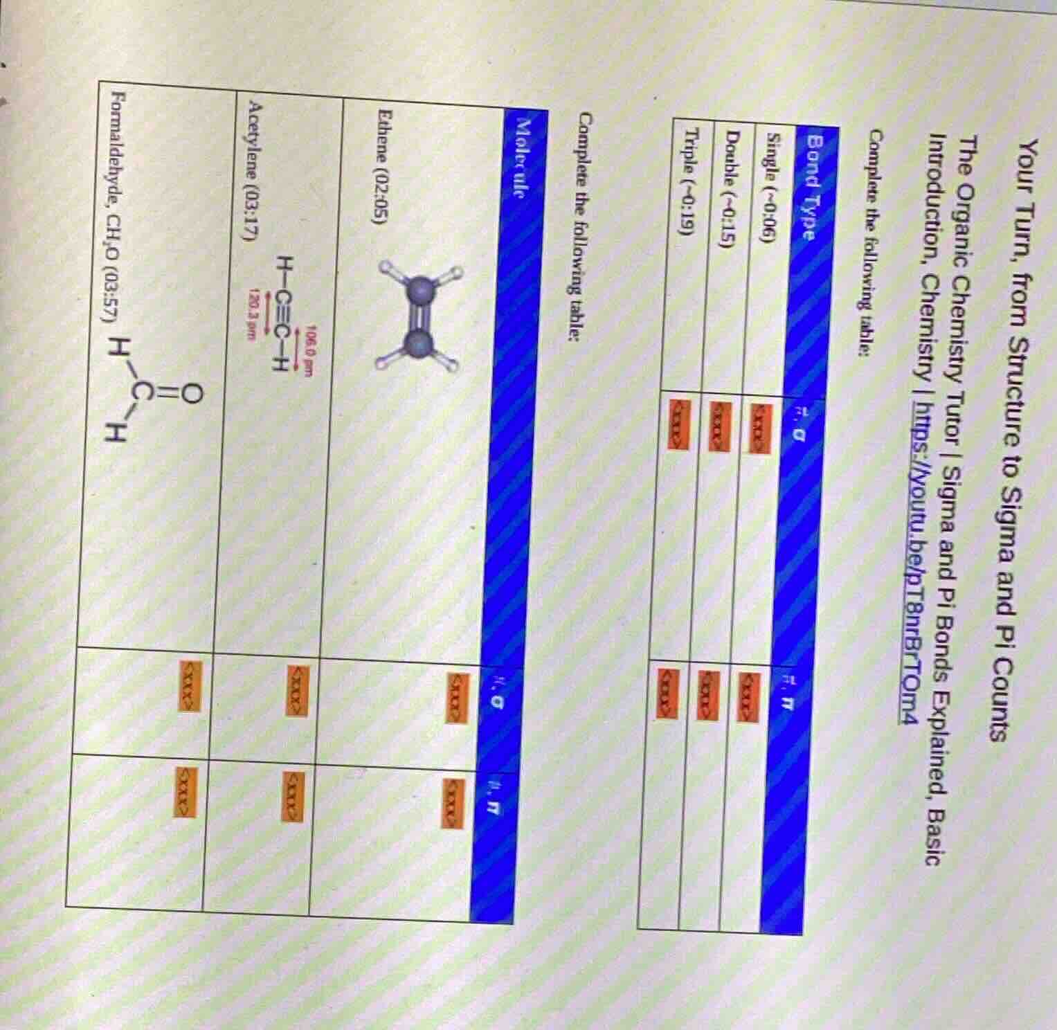 your turn, from structure to sigma and pi counts the organic chemistry …